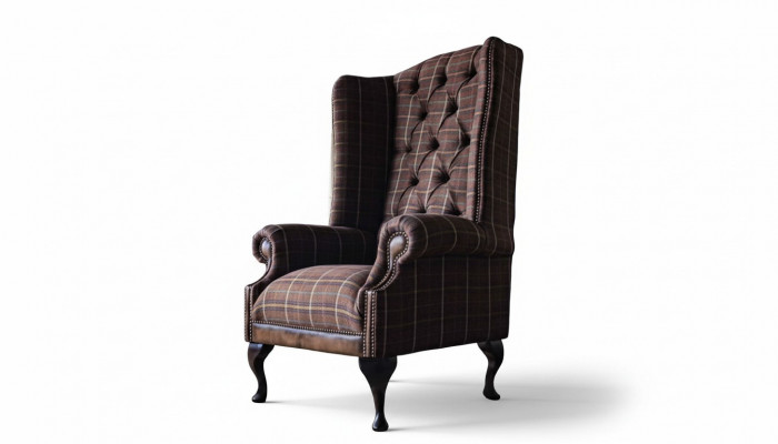 Chesterfield Design Sofa Fotell Couch Gepolsterten Ouerfotell 1 Sëtz Nei