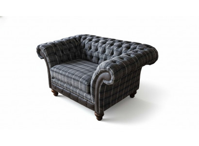 Chesterfield Fauteuil Canapé 1 Plaz Sofa Textil Stoff Couchen Polster Neu