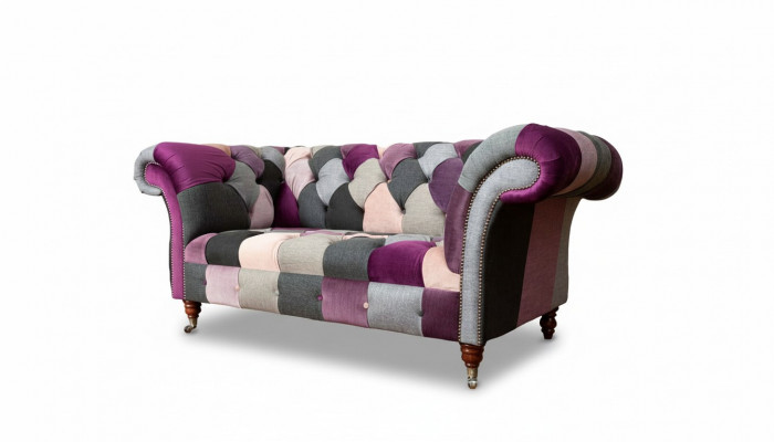 Chesterfield Stoffsofa Couch Polster Design 2-Sëtz Textil Sofas Gro