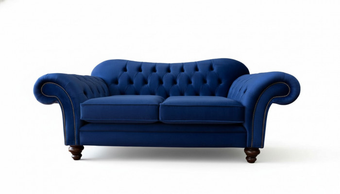 Sofaen Chesterfield Design Sofa 2-Sëtzer Couch Luxus Klassesch Textil