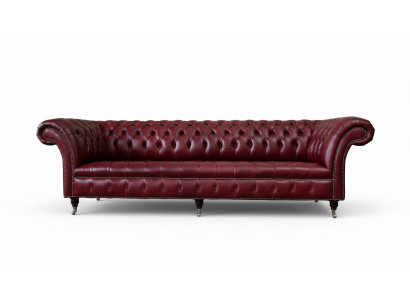 Modern Design Sofa 4-Sëtz Couch Luxus Klassesch Lieder Chesterfield Sofen