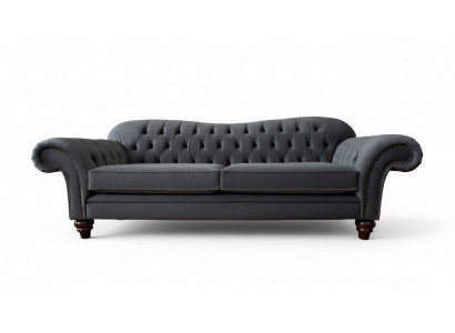 Chesterfield 3 Sëtzer Textil Design Sofa Canapé Polstersdaach Couchë Luxus