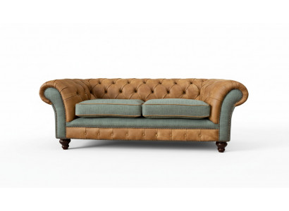 Sofa 3 Sëtzer Design Polster Couchen Lieder Relax Chesterfield Dräisëtzer