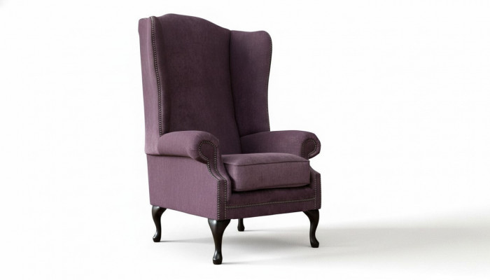 Chesterfield Fauteuil Stoff Lounge Club Purple Luxus Ohrsessel