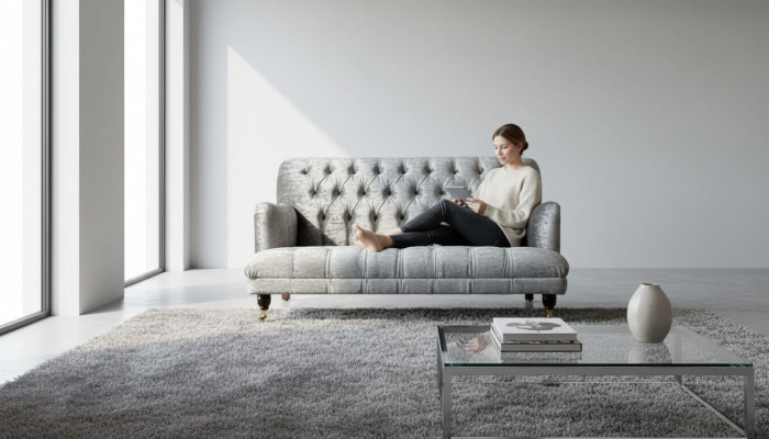 Design Canapé 3-Sëtzer Chesterfield Couch Polster Design Wunnzëmmer Neijoer