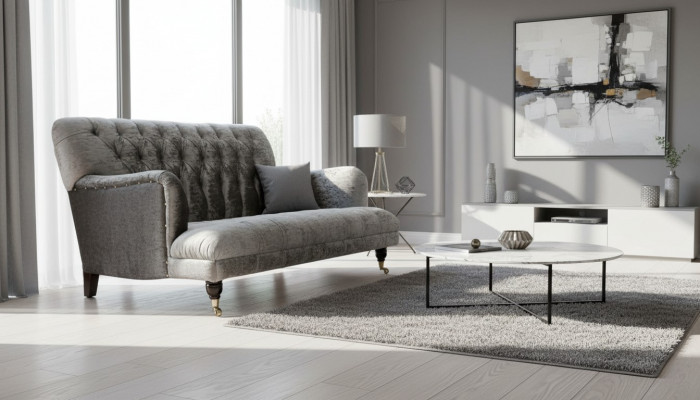 Design Canapé 3-Sëtzer Chesterfield Couch Polster Design Wunnzëmmer Neijoer
