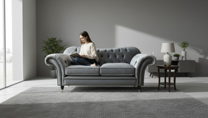 Chesterfield Sofa 2 Sëtzer Polster Designer Canapéen Sofas Gro Nei