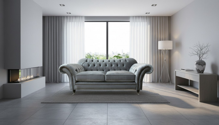 Chesterfield Sofa 2 Sëtzer Polster Designer Canapéen Sofas Gro Nei