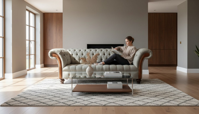 Chesterfield Sofa Polster Design Luxus Canapé Klassesch Sofa 3 Sëtzer