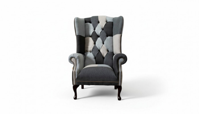 Steessessel Chesterfield Canapé Canapé Polster 1 Plaz Sessel Canapéen Textil