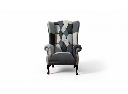 Steessessel Chesterfield Canapé Canapé Polster 1 Plaz Sessel Canapéen Textil