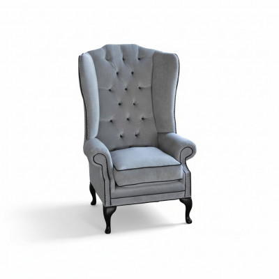 Chesterfield Oueresessel 1 Sëtz Sessel Textil Polster Canapé Couch Nei