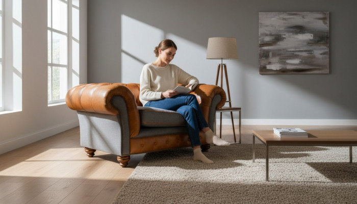 Chesterfield Fauteuil Design Polstersofa Canapé Sofas 1 Sëtzer Textil Neit