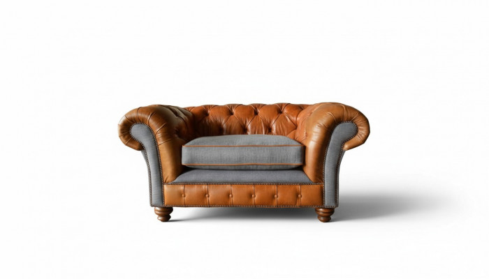 Chesterfield Fauteuil Design Polstersofa Canapé Sofas 1 Sëtzer Textil Neit