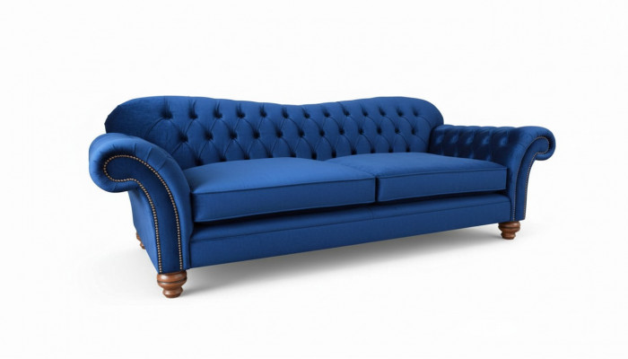 Dreiser Sofa 3 Sëtzer Sofas Blo Stoff Wunnzëmmer Luxus Sëtz xxl grouss