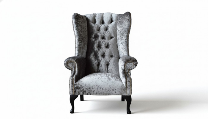 Ohrensessel Chesterfield Fotell Canapé 1 Sëtz Gro Stoff Textil Nei