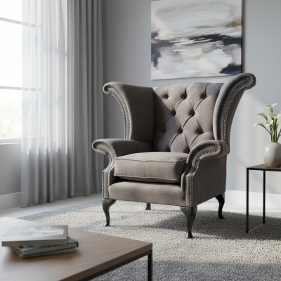Still-Ohrensessel Chesterfield Stoff Wunnzëmmer Polyester Design Gro