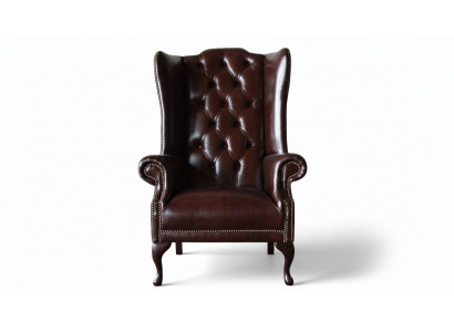 Sëtzgrupp 1 Sëtz Braun Wunnzëmmer Lieder Design Chesterfield Ouresessel
