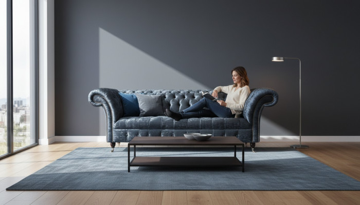 Design Canapé 3 Sëtzer Couch Polster Canapéë Stoff Wunnzëmmer Textil Couchen