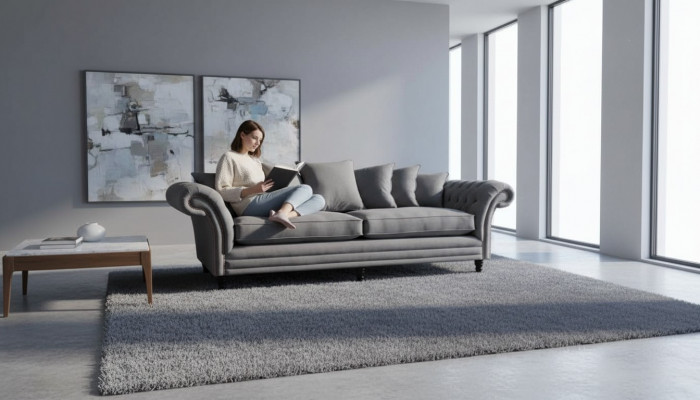 Chesterfield Couch Polster Sofas Klassesch Sofa 4 Sëtzer Couchen Gro