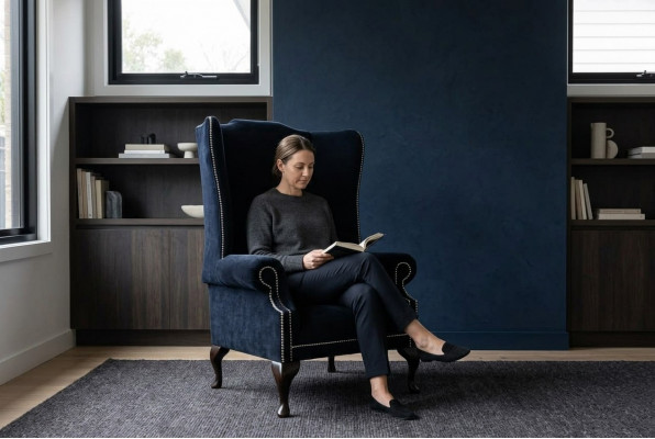 Chesterfield Oearsessel Design Luxus Stoffsofaen Textil 1 Sëtzpolster