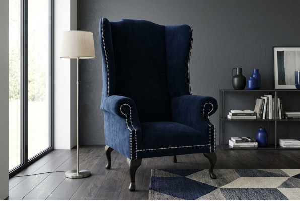 Chesterfield Oearsessel Design Luxus Stoffsofaen Textil 1 Sëtzpolster