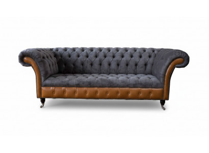 Design Sofa 3 Sëtzer Chesterfield Canapé Polstersofa Drësëtzer Nei