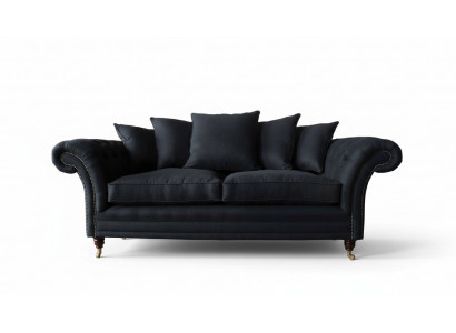 Canapé Stoff 3 Sëtzer Sofa Designer Sëtz Polster Schwarz XXL grouss