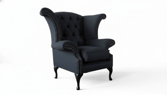 Chesterfield Textil Polster Canapé Design Couch Fautteuil 1 Plaz Ouerfautteuil