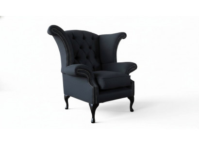 Chesterfield Textil Polster Canapé Design Couch Fautteuil 1 Plaz Ouerfautteuil