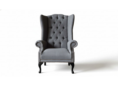 Ohrensessel Chesterfield Sofa Canapé Plüsch 1 Plazere Grom Sëtz Textil