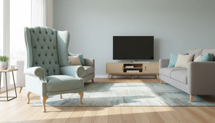 Ohrsessel Sesseldesign Polster wäiss Couch Chesterfield Textil Nei