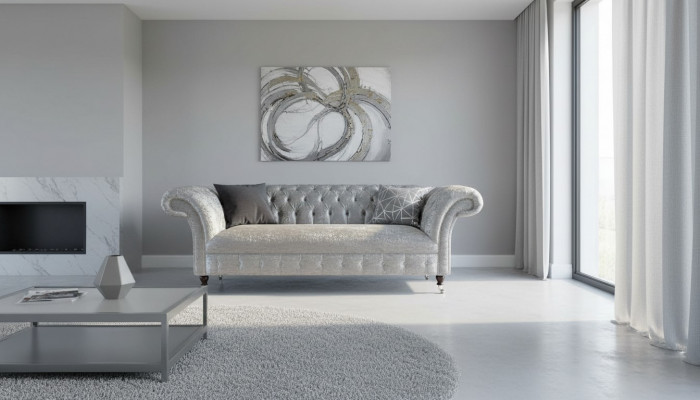 Chesterfield Design Sofa Canapé 2 Sëtzer Polsterig Gro Sofas Canapéen Nei