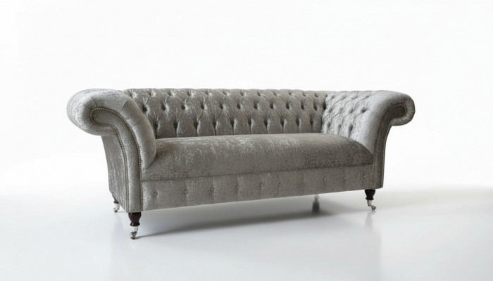 Chesterfield Design Sofa Canapé 2 Sëtzer Polsterig Gro Sofas Canapéen Nei