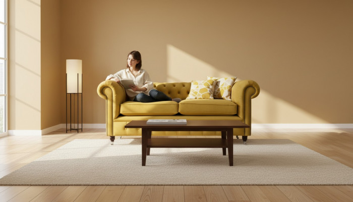 Dräisëtzer Canapé 3 Sëtzer Canapéë Gepolstert Miwwelen Couchen Chesterfield Nei