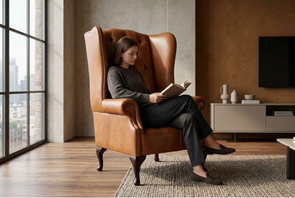 Sëtz Stull Fauteuil Chesterfield Luxus Sëtzplaz Wunnzëmmer Brong Nei