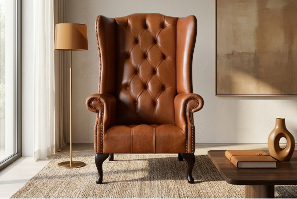 Sëtz Stull Fauteuil Chesterfield Luxus Sëtzplaz Wunnzëmmer Brong Nei