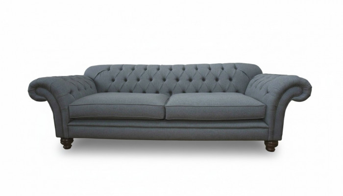 Sofa Luxus Textil Chesterfield Canapéen Sofas gepolstert 3 Sëtzer Gro Design