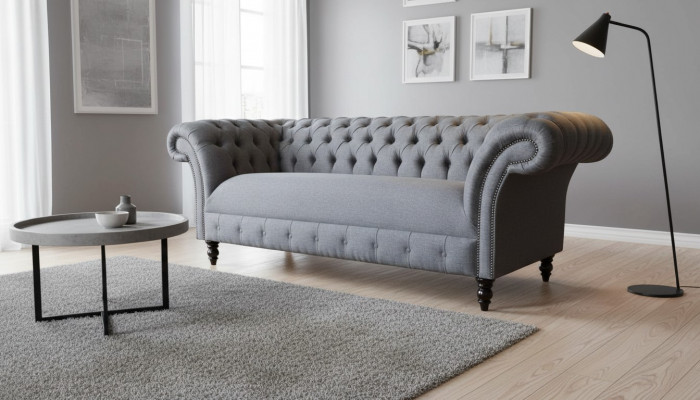 Chesterfield Sofa 3 Sëtz Couch Polster Luxus Textil Canapéë Sofaen