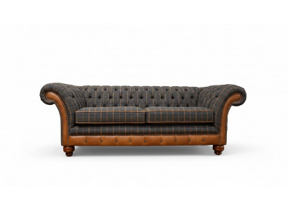 Canapé 3-Sëtz Designer Sofa Couch Polster Braun Couchen Stoff Textil Néi