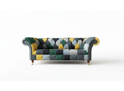 Klassesch Design Chesterfield Stoffga Sofa 3 Sëtzer Sëtz Couch Sofas Polster