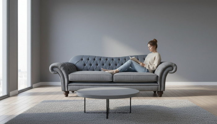 Moderm Canapé 3 Sëtzer Luxus Textil Sofa Gro Canapéë Polster Stoff Neid