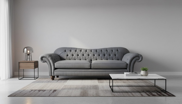 Moderm Canapé 3 Sëtzer Luxus Textil Sofa Gro Canapéë Polster Stoff Neid