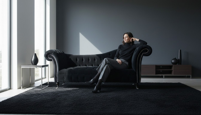 Sofa Luxus Textil Chesterfield Canapé Polster 3 Sëtz Garnitur Blo Samett