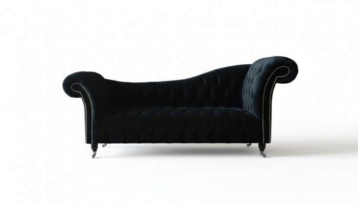 Sofa Luxus Textil Chesterfield Canapé Polster 3 Sëtz Garnitur Blo Samett