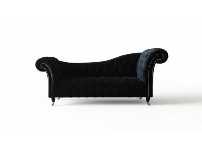 Sofa Luxus Textil Chesterfield Canapé Polster 3 Sëtz Garnitur Blo Samett