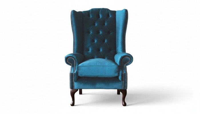 Groussegréng Ouersessel Sëtz Design Polster Chesterfield Textil Wunnzëmmer