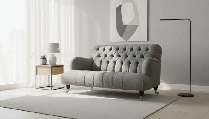 Luxus Dräisëtzer Gro Sofa 2 Sëtzer Design Chesterfield Miwwelen Couchen
