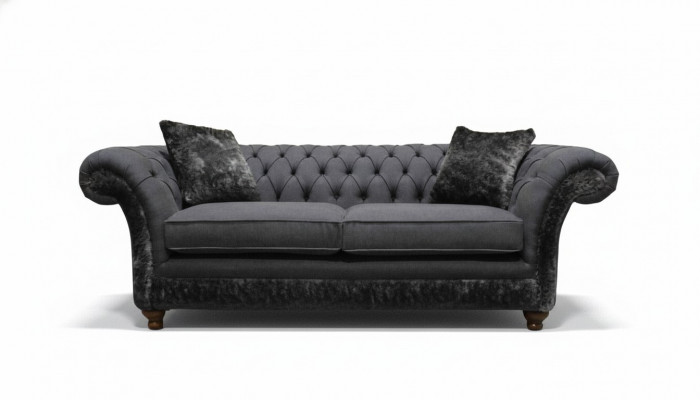 Sofa 3 Sëtzer Couch Textil Sofa Gro Design Miwwel Sofas Couchen Chesterfield