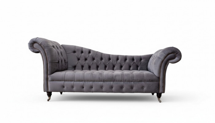 Chesterfield 3 Sëtzer Design Couch Sofa Polster Sëtz Stoff Luxus Canapéen